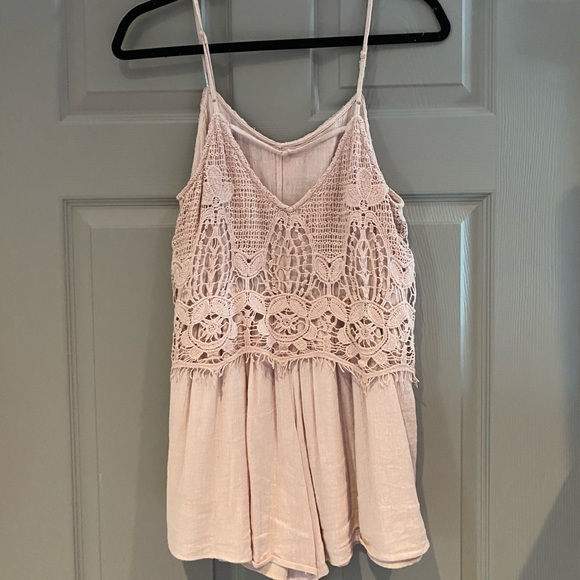 American Eagle Blush Laced Romper - Picture 2 of 3